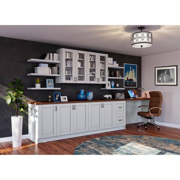 Cumberland Light Gray Shaker Assembled Base Kitchen Cabinet with a Drawer (30 in. W x 34.5 in. H x 24 in. D)