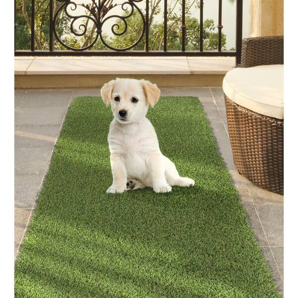 26 in. x 36 ft. Green Artificial Grass Runner Rug