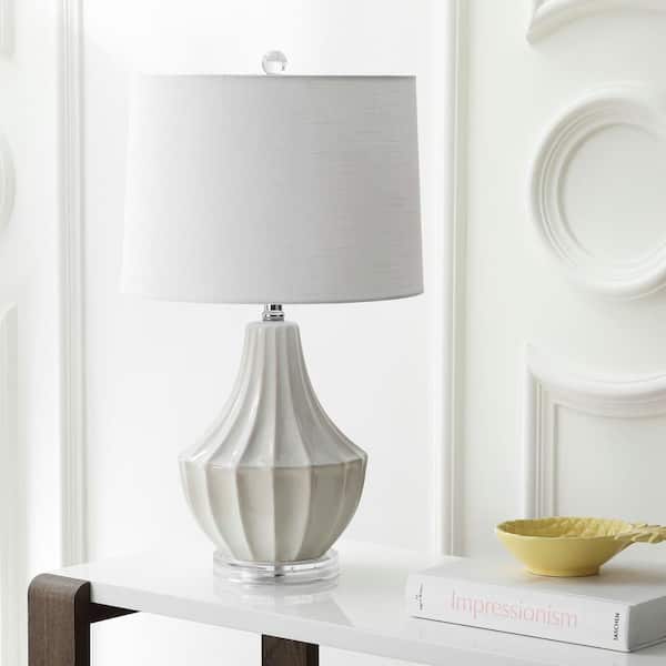 Tate 24.5 in. Cream Ceramic Table Lamp
