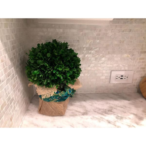 11.7 in. x 11.5 in. Mother of Pearl Backsplash Mosaic Subway Tile in Natural White (10-Pack)