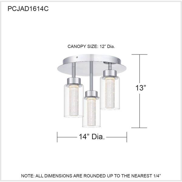 Jade 14 in. Polished Chrome LED Flush Mount