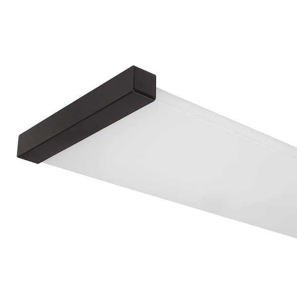 48 in. x 10 in. 4200 Lumens Matte Black Wood End Caps Integrated LED Panel Light 3000K 4000K 5000K Dimmable (4-Pack)