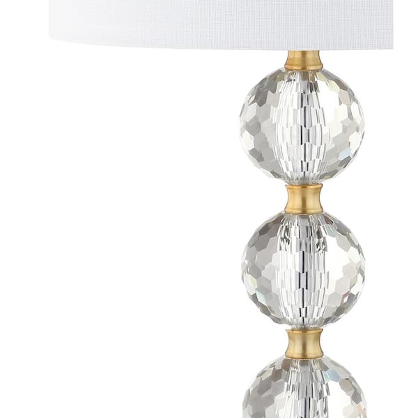 Ashley 25.25 in. Crystal Table Lamp, Clear/Brass