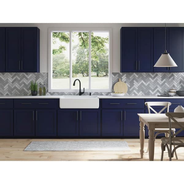 Elmbrook Cast Iron 33 in. Single Bowl Farmhouse Apron Front Kitchen Sink in White