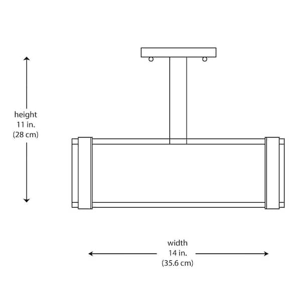 Bourland 14 in. 3-Light Black Semi-Flush Mount Ceiling Light Fixture with White and Clear Glass Double Shade