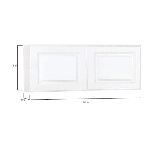 Hampton 30 in. W x 12 in. D x 18 in. H Assembled Wall Bridge Kitchen Cabinet in Satin White
