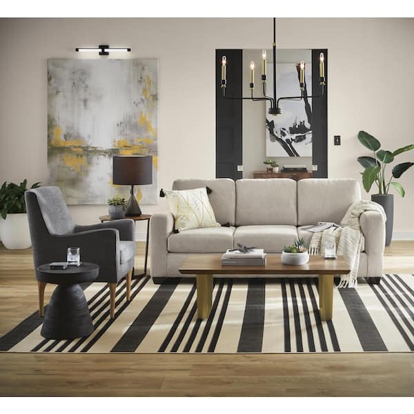 Kara 23.05 in. Black Table Lamp with Black Fabric Shade and CEC Title 20 LED Bulb Included