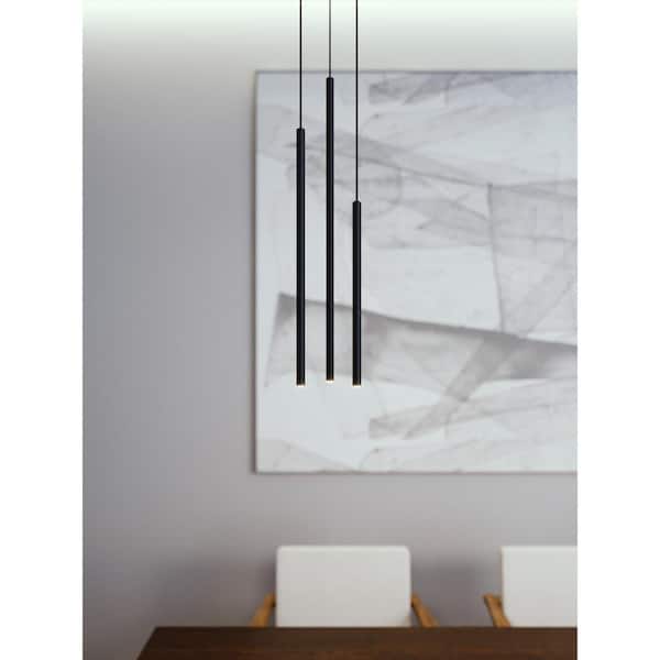 Point 9-Watt Integrated LED Black Pendant with Steel Shade
