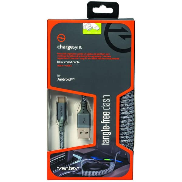 14 in. Chargesync USB-C Helix Cable in Grey