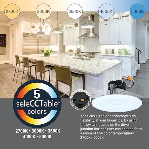 LT 5/6 in. LED Retrofit Module with Baffle Trim 5CCT 750lm