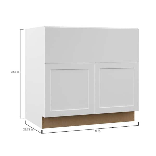 Designer Series Melvern Assembled 36x34.5x23.75 in. Farmhouse Apron-Front Sink Base Kitchen Cabinet in White