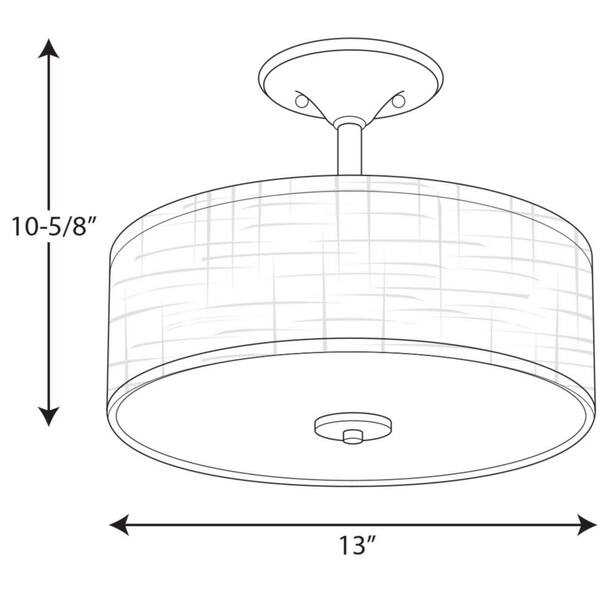 Inspire Collection 17-Watt Antique Bronze Integrated LED Transitional Bedroom Ceiling Light Drum Semi-Flush Mount