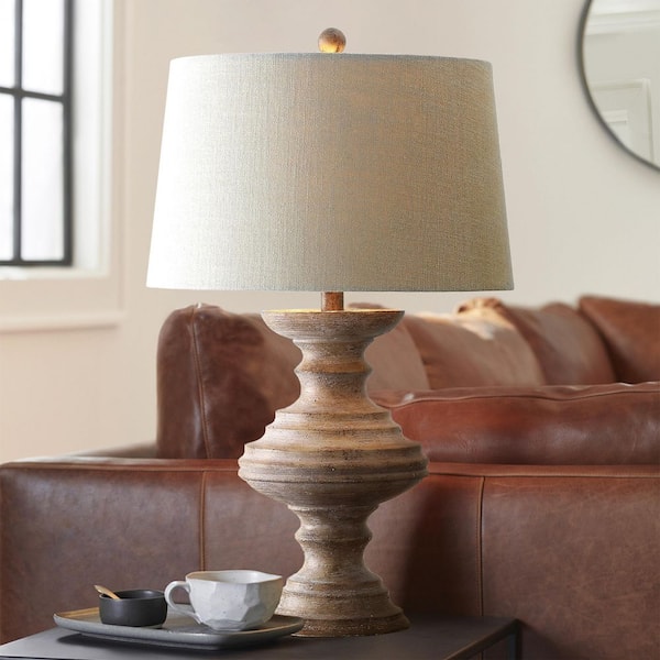 Scarlett 26.5 in. Brown Resin Table Lamp