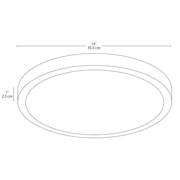 14 in. 14-Watt White Integrated LED Flush Mount