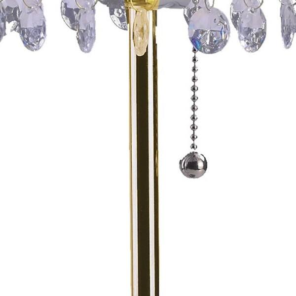 20.25 in. Gold Standard Light Bulb Bedside Table Lamp with Clear Crystal Shade