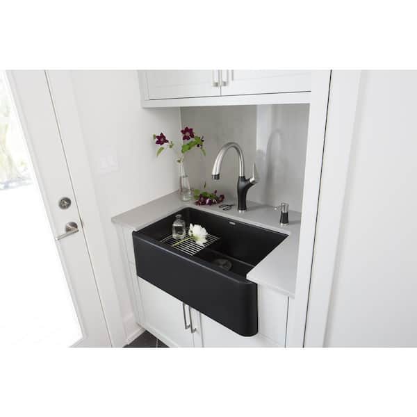 Artona Deck-Mounted Soap and Lotion Dispenser in Anthracite and Stainless