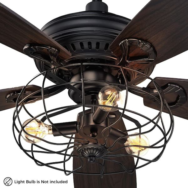 Henderson 52 in. LED Indoor Black DC Motor Ceiling Fan with Light Kit and Remote Control Included