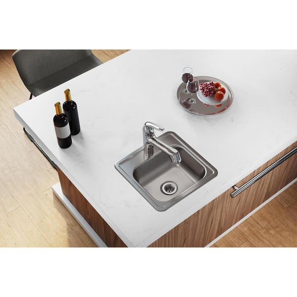 Dayton Stainless Steel 15 in. 1-Hole Drop-in Bar Sink