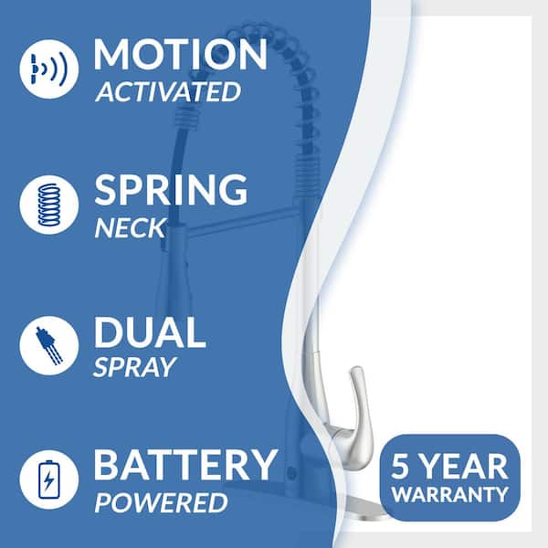 Motion Activated Single-Handle Pull-Down Spring Neck Sprayer Kitchen Faucet in Oil Rubbed Bronze