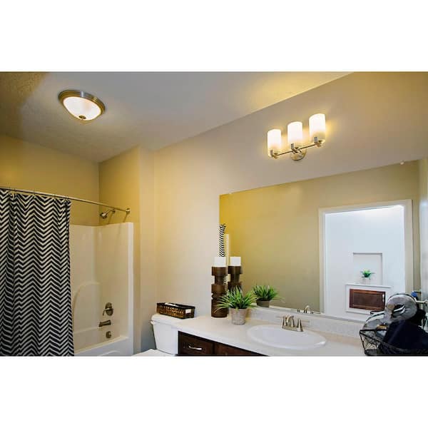 Millbridge 2-Light Satin Nickel Ceiling Semi Flush Mount Light