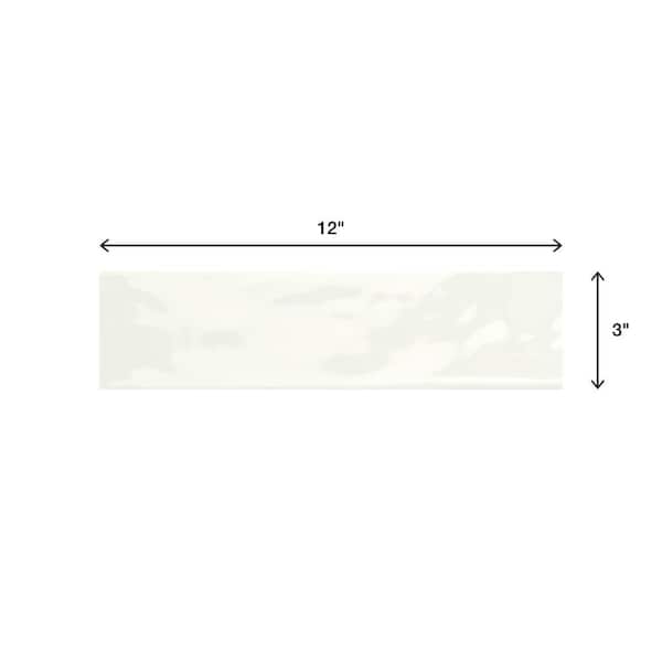 LuxeCraft White 3 in. x 12 in. Glazed Ceramic Subway Wall Tile (12 sq. ft. / case)