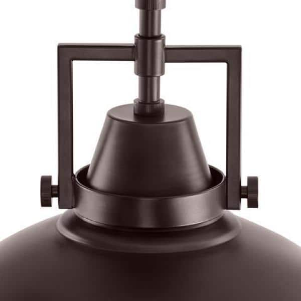 Wilhelm 12 in. 1-Light Bronze Semi-Flush Mount Fixture