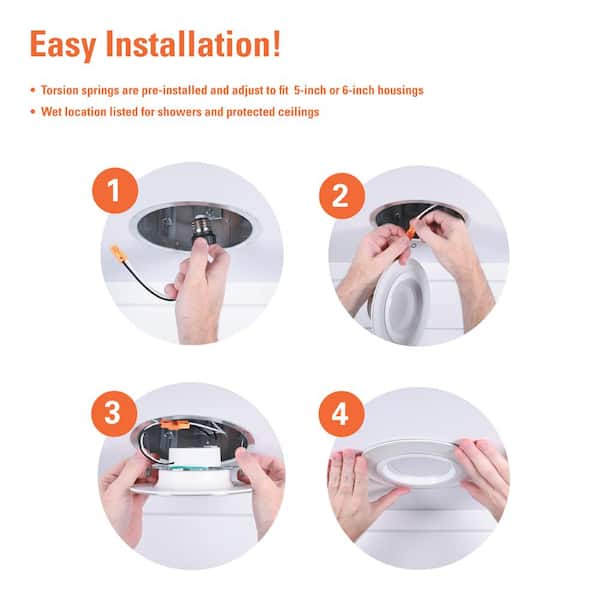 5/6 in. 10.9-Watt RL Night Light Recessed LED Retrofit Module, 1000-Lumens, Selectable CCT, D2W