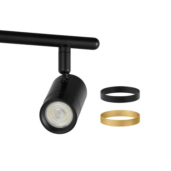 Boedy 2 ft. 3-Light Smart Matte Black Integrated LED Fixed Track Lighting Kit with Night Light Powered by Hubspace