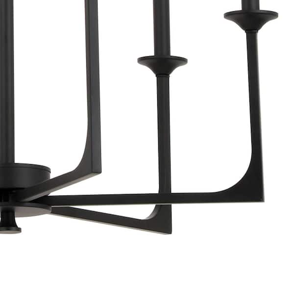 Highgate 6-Light Matte Black Chandelier without Glass Shade