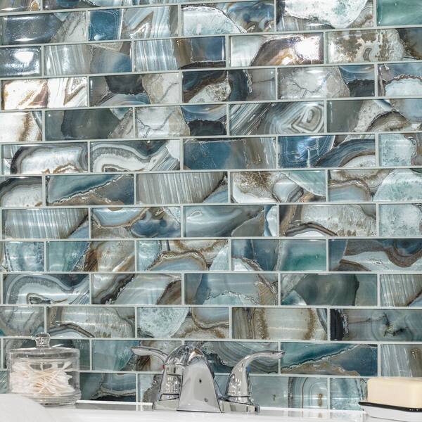 Night Sky 11.81 in. x 11.81 in. Textured Glass Subway Wall Tile (9.7 sq. ft./Case)