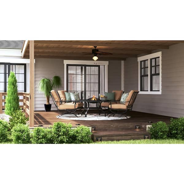 Nassau 52 in. Indoor/Outdoor LED Gilded Iron Wet Rated Ceiling Fan with Light Kit and 5 Weather Resistant Blades