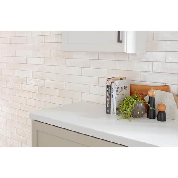 LuxeCraft Arteko Antique White 3 in. x 12 in. Glazed Ceramic Wall Tile (12 sq. ft./Case)