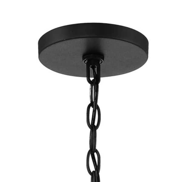 Parsons Studio 5-Light Sand Black Candle Style Chandelier with Clear and Etched White Glass Shades