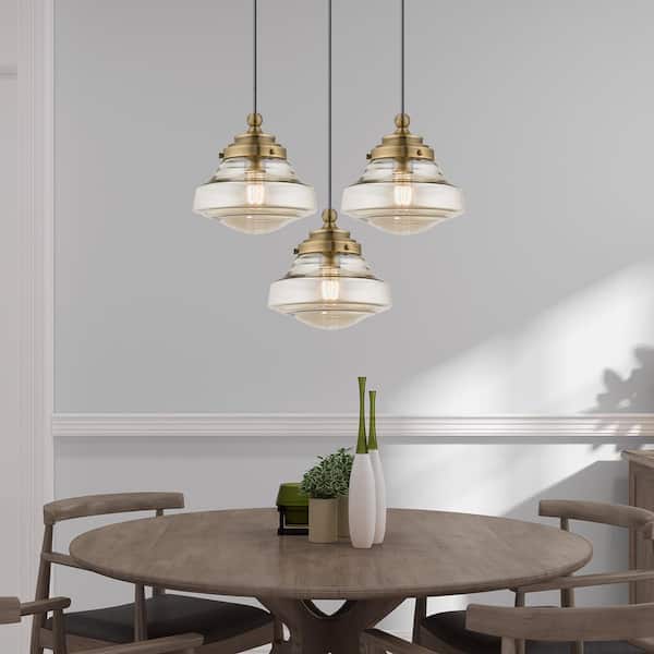 Art Glass Mini Pendants 1 Light Antique Brass Mini Pendant