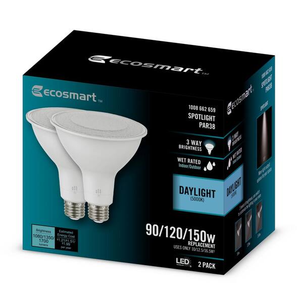 90/120/150-Watt Equivalent PAR38 3-Way Dimmable Spot LED Light Bulb Daylight (2-Pack)