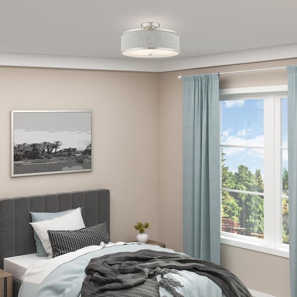 Park Ridge 3 Light Brushed Nickel Semi Flush Mount