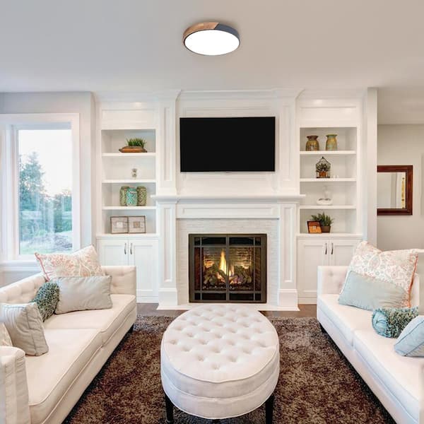 15.74 in. 1-Light Grey LED Flush Mount