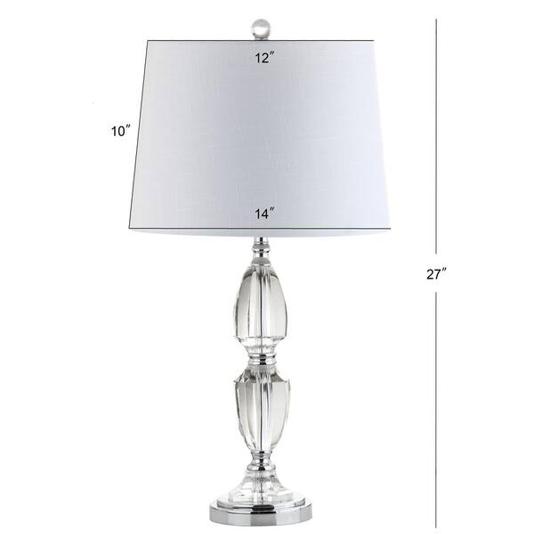 Graham 27 in. H Clear/Chrome Crystal Table Lamp