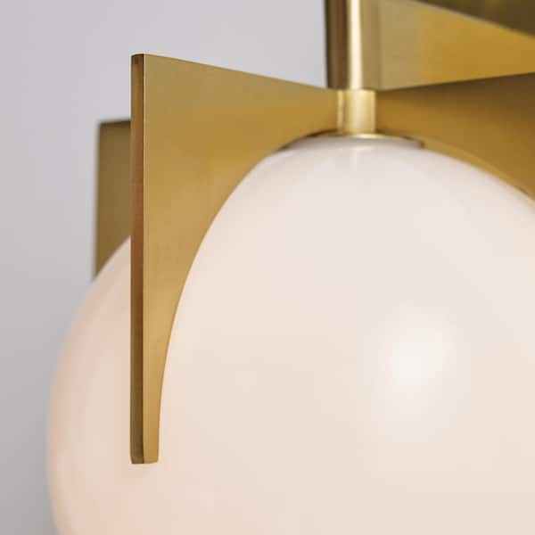 Abbott 4.5 in. Burnished Brass Sconce with Round Milk Glass Shade