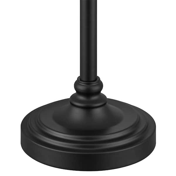 Carver 21 in. Black Downbridge Table Lamp with White Shade