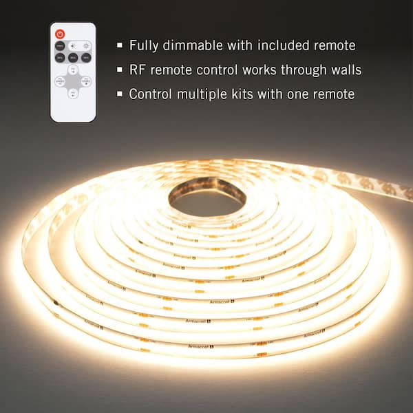RibbonFlex 16 ft. (5M) Home Continuous (COB) LED Tape Light Kit with Remote