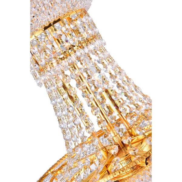 Empire 8 Light Down Chandelier With Gold Finish