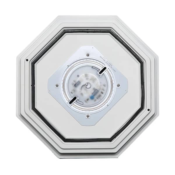 Nuvo 11.5 in. 1-Light Black Outdoor Weather Resistant Integrated LED Flush Mount Ceiling Light