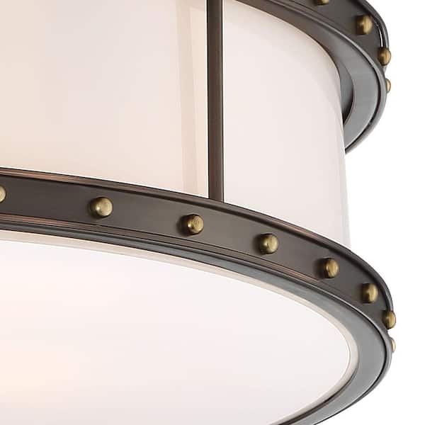 200-Watt Equivalence 20.25 in. Harvard Court Bronze Integrated LED Flush Mount