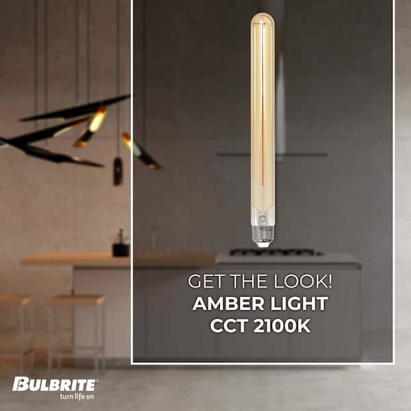 25-Watt Equivalent T9 Long 11 in. Dimmable E26 LED Light Bulb 2100K in Clear (4-Pack)