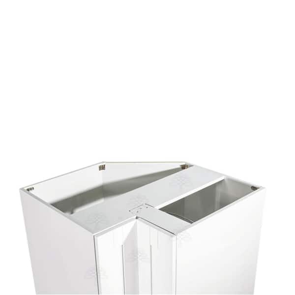 Anchester White Plywood Shaker Stock Assembled Lazy Susan Kitchen Cabinet (36 in. W x 34.5 in. H x 24 in. D)