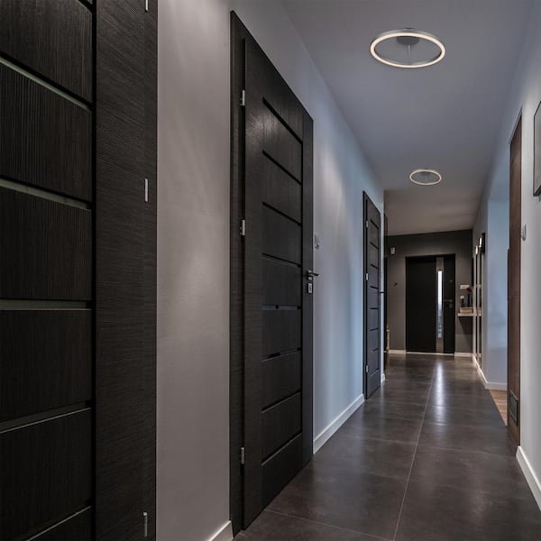 Zuben 20 in. 33-Watt Silver ETL Certified Integrated LED Semi Flush Mount Modern Circular Ceiling Fixture