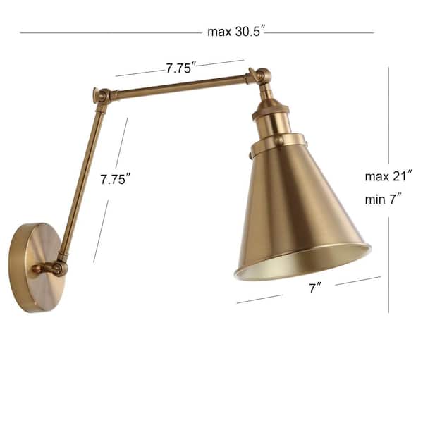 Rover 7 in. Adjustable Arm Metal Brass LED Wall Sconce