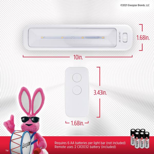 10 in. Battery Operated LED Under Cabinet Light Bars with Remote (3-Pack)