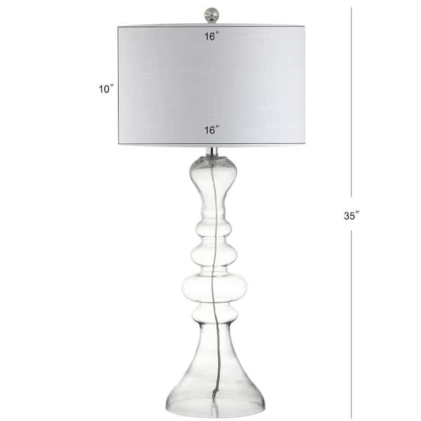Madeline 35 in. Clear Curved Glass Table Lamp